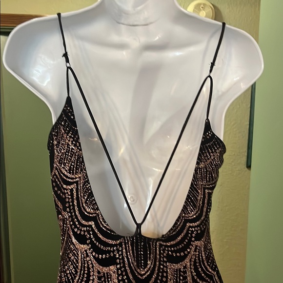 Jump Elegant Black and Bronze glittery formal Dress - stunning-Sz 7/8 - Picture 6 of 13